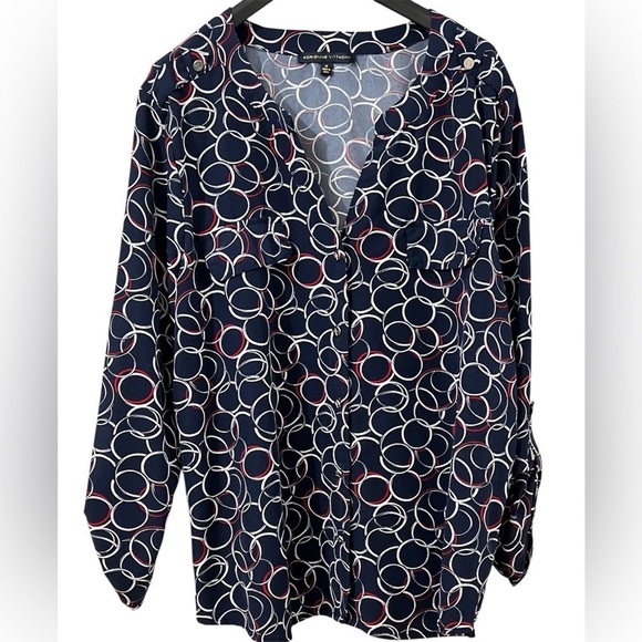 Adrienne Vittadini Tops - Adrienne Vittadini Woman’s Blouse Women Size XL Blue Red